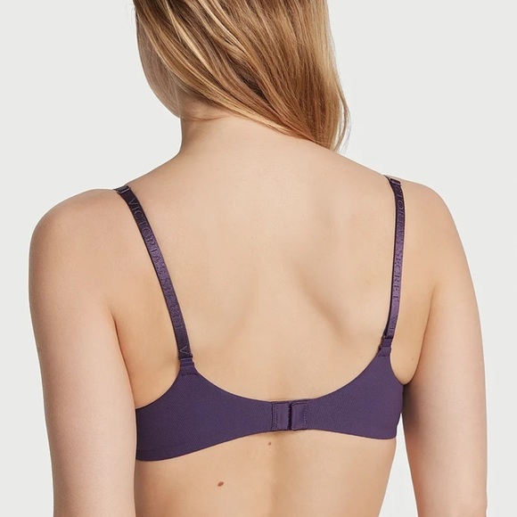 Victoria’s Secret Lightly Lined Ribbed Wireless Bra & Panty Set Purple 34A NWT - Picture 3 of 10